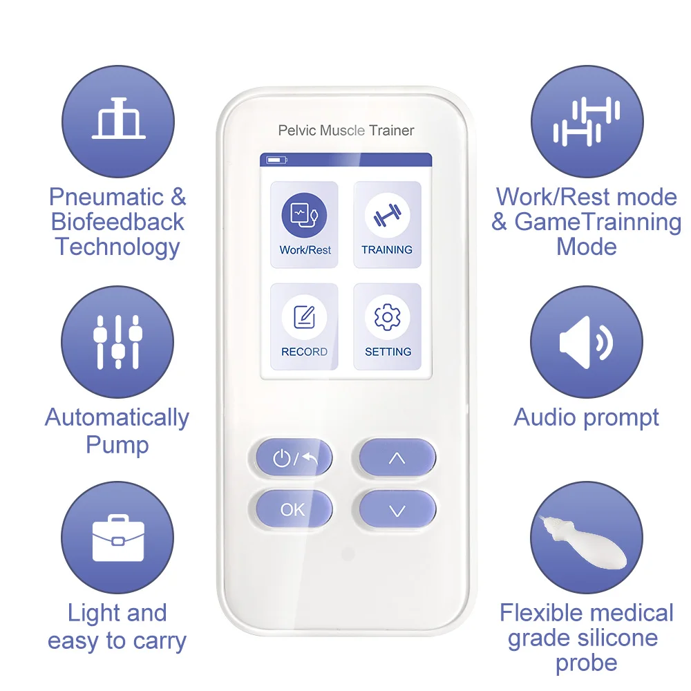 Pelvic Muscle Trainer for Kegel Exerciser with Biofeedback Probe Strengthen Your Pelvic Floor Get Better Bladder Control