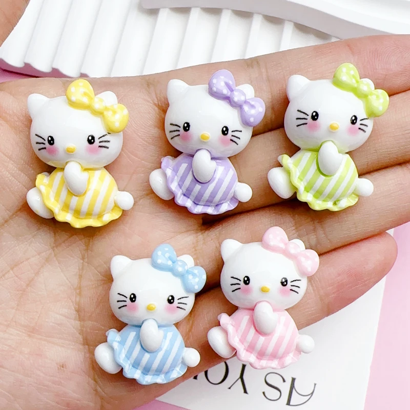 10 Pcs New Cute Mini 29*22mm Resin Little Small Cat Series Flat Back Ornament Jewelry Bows Accessories Free Shipping