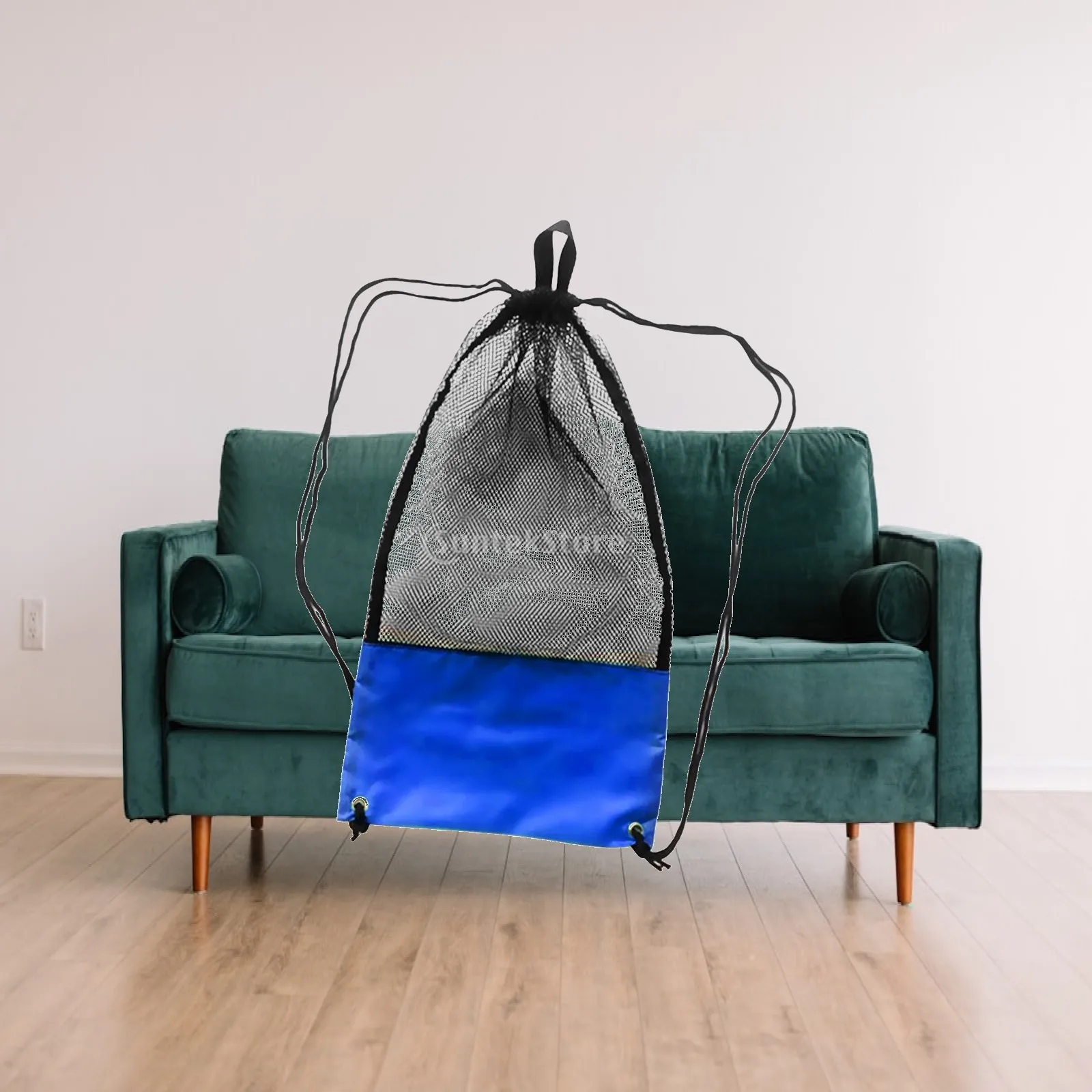 

Drawstring Mesh Bag Durable Nylon Mesh Stuff Sack Large Swim Equipment Storage Bag for Pool Diving Travel Gear