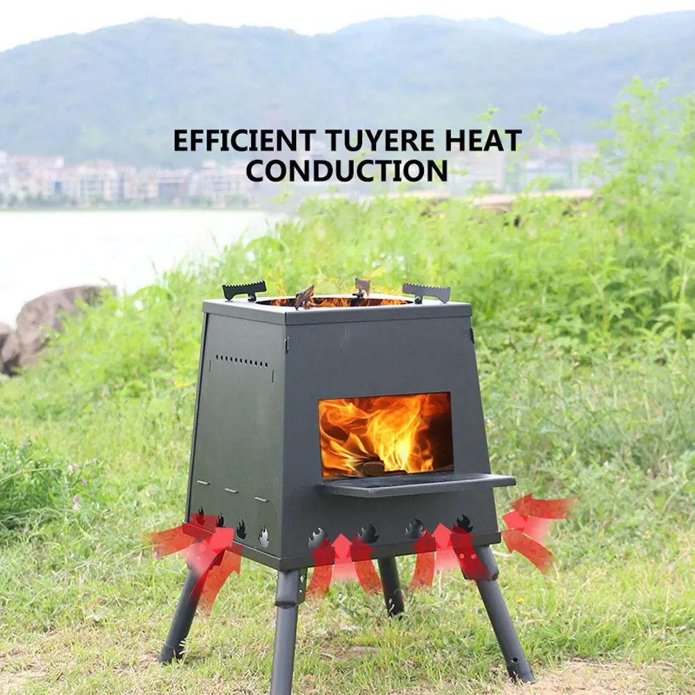 Folding Stove Portable Outdoor Heating Wood Cooking Stove Camping Tent Stove Tour Picnic Barbecue Stove