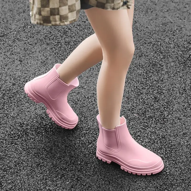 Botas de chuva curtas antiderrapantes para mulheres, cano baixo, lava-jato japonês, nova moda, verão