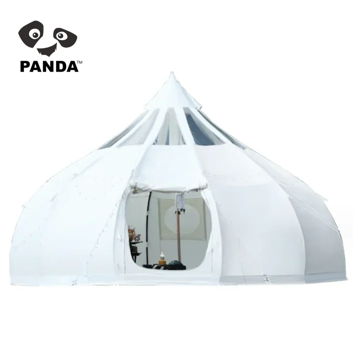 

Waterproof pu5000 outdoor glamping Latest Style Bell Tent 4/5/6M Glamping Luxury Family Camping 4 Season Yurt Outdoor Tents