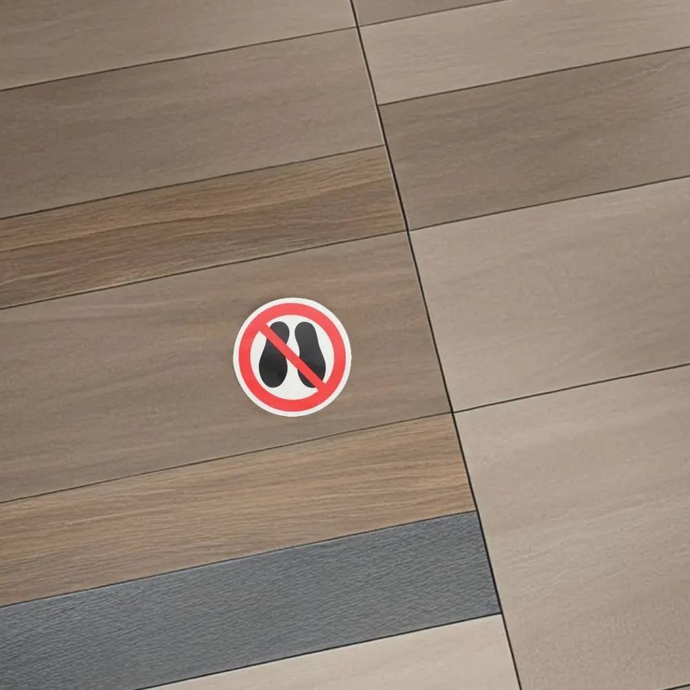 8 pcs Safety Warning Signs No Stepping Stickers Do Not Step Here Vinyl Adhesive Decals Waterproof Floor Stair Markers For Office