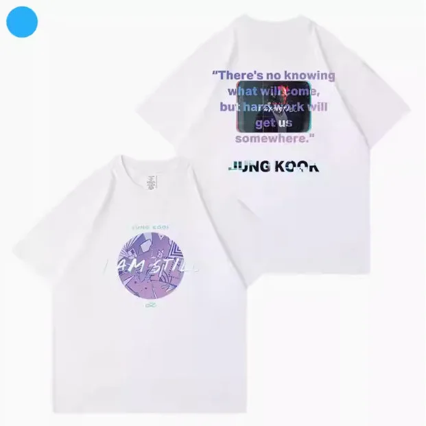 Kpop JUNGKOOK I AM STILL T-shirt Women Men Summer Loose Cotton Short Sleeve Tee Tops Korean Popular Fashion Letter Print T Shirt