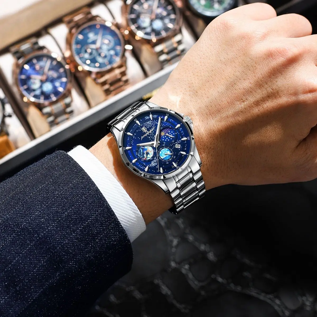 

New multifunctional waterproof luminous calendar men's watch business high-end handsome watch