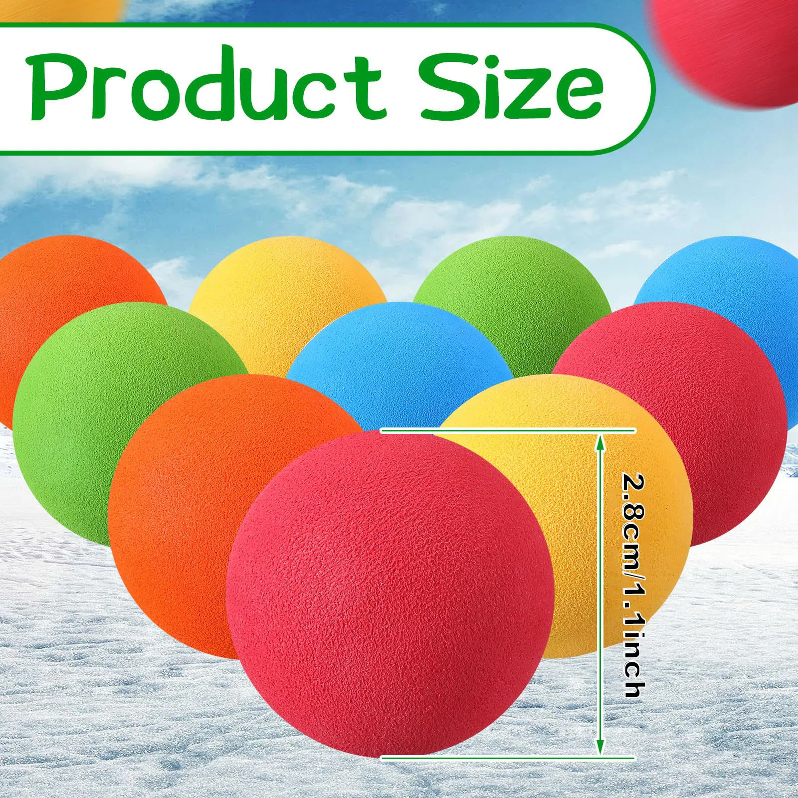 36 Pieces Round Balls for Duck Shooting Toys Kids Children Foam Blasters Air Powered Safety Soft Bullet, Assorted Colors, 2.8cm