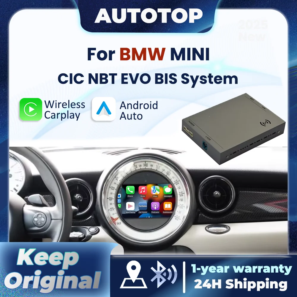 Décodeur sans fil CarPlay Android Auto pour BMW MINI R55 R56 R57 R58 R60 R61 F54 F55 F56 Clubman Countryman NBT CIC EVO BIS Module