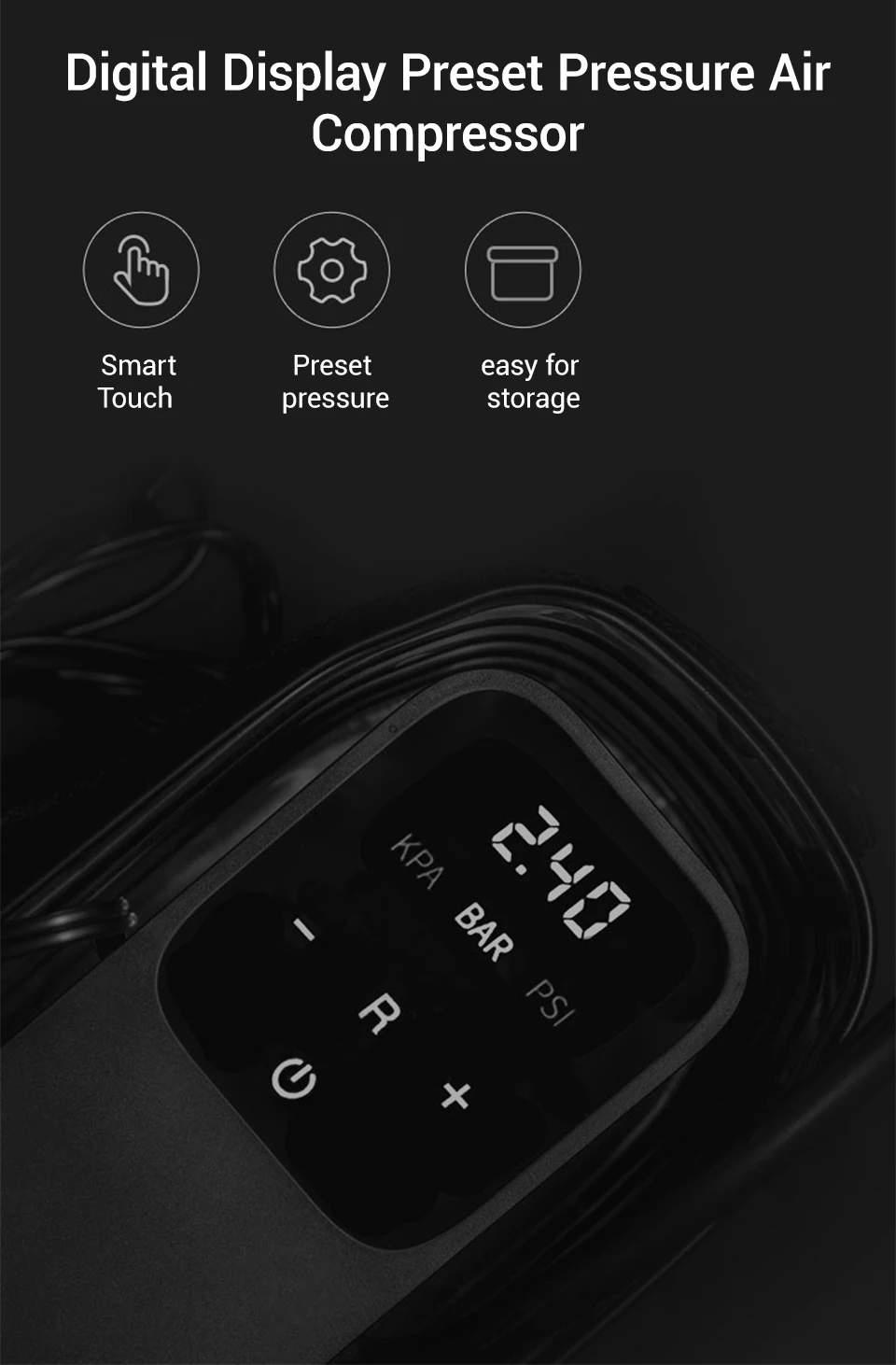 Xiaomi 70mai Air Compressor 12V 70 MAI Protable Electric Car Air Pump Metal Box Mini Tire Inflator Pump Wireless Auto Tyre Pumb