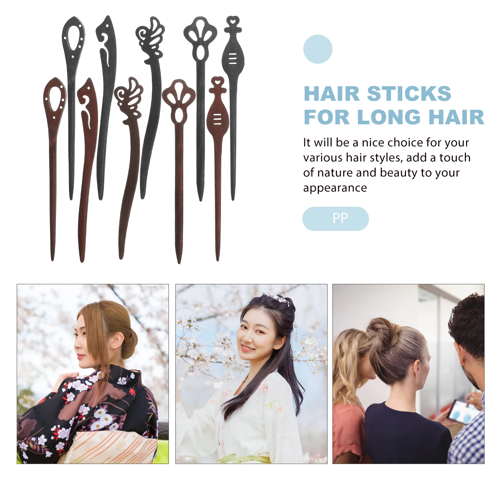 

Retro Wood Hair Sticks Bun Pins for Curly Hairstyles ceremonies Women Accessories Smooth Edges Long Life Compact Easy to Carry