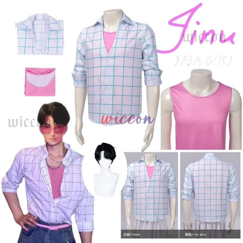 Saja Jinu 코스프레 Kpop 악마 사냥꾼 셔츠 남성용 할로윈 파티 복장