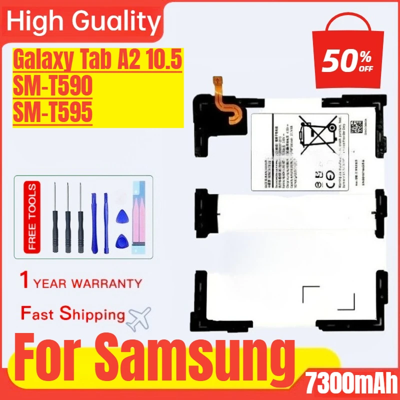 EB-BT595ABE for Samsung Galaxy Tab A2 10.5 SM-T590 SM-T595 Tablet Battery  High Capacity Battery Replacement Bateria with Tools