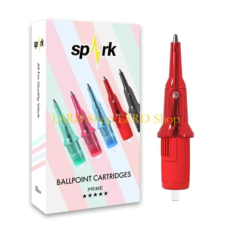 L8RD 20Pcs Practice Tattoos Cartridges Needles with Ballpoint for Dotwork Drawing