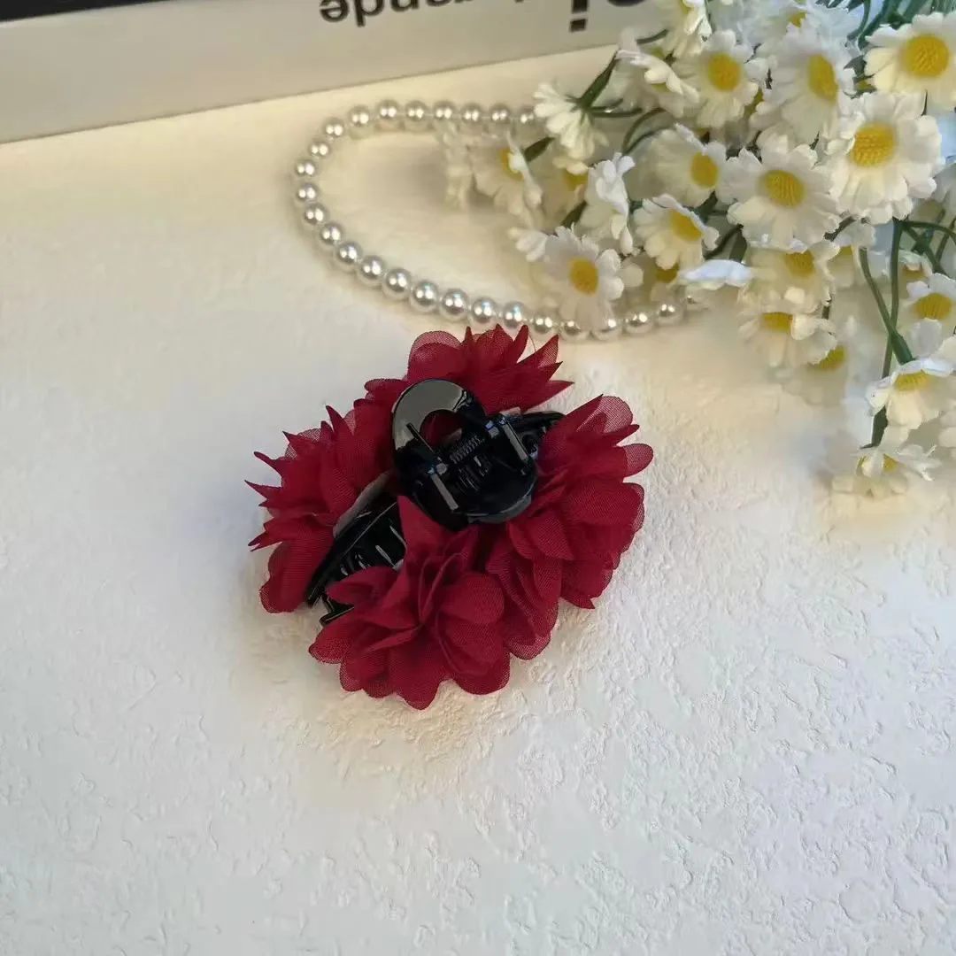 1pc new rose flower temperament petal clip fashionable shark clip clip Western hair clip