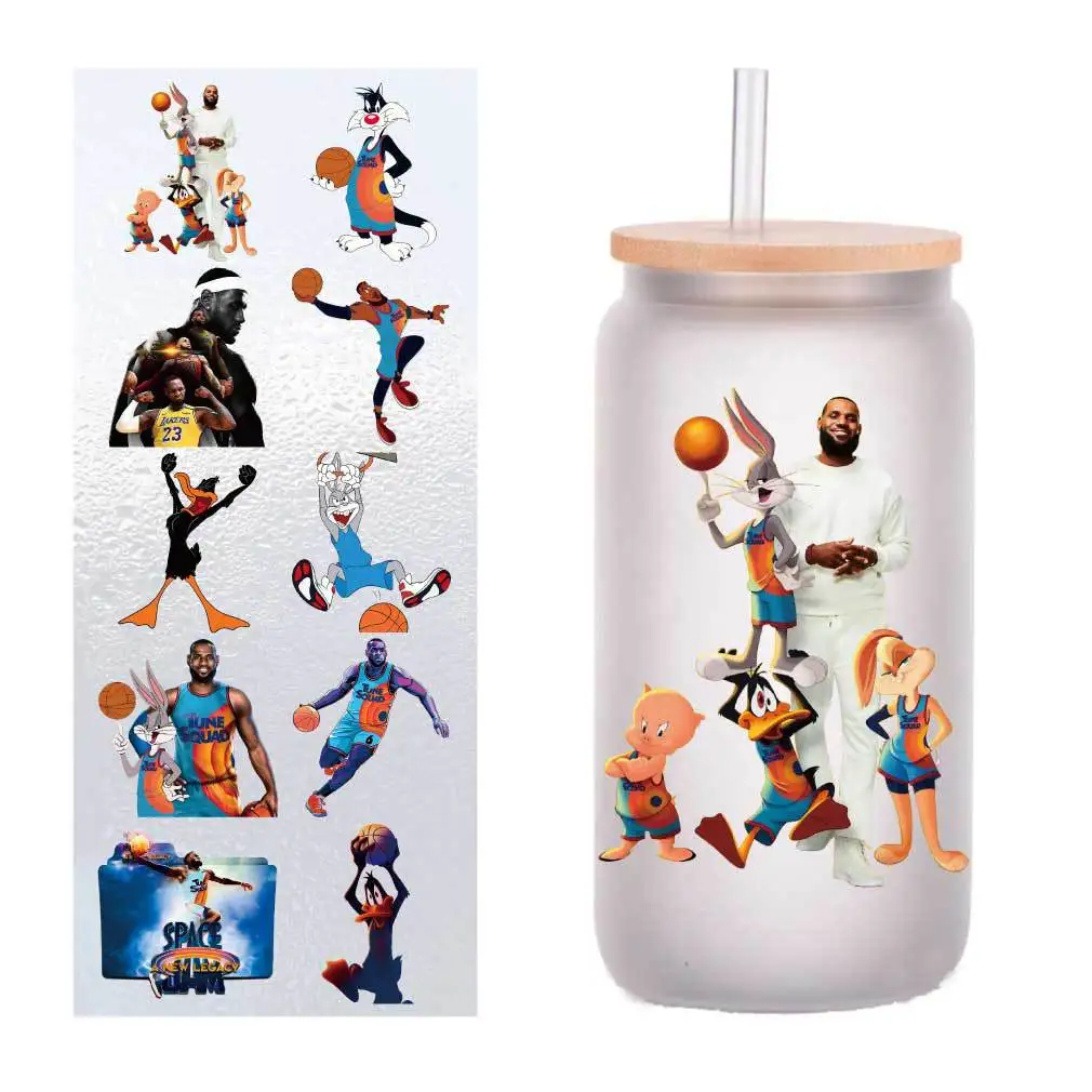 

10 pieces/bag air slam dunk new legend UV transfer sticker Crystal label DIY Cup sticker customized four inches