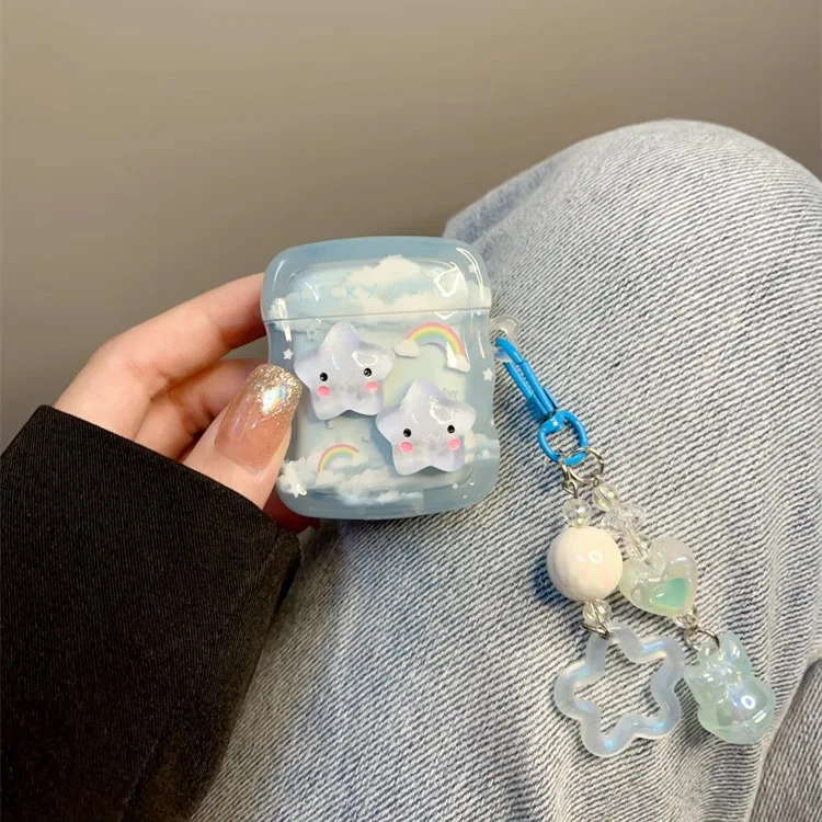 الطازجة قوس قزح ستار ل Airpods Pro 2nd واقية ل أبل Airpods 4 2/1 3rd الجيل بلوتوث اللاسلكية حقيبة سماعة الاذن