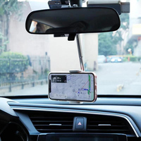 360 Degree Adjustable Rear View Mirror Phone Holder Universal Smartphone rack For Cell Phone