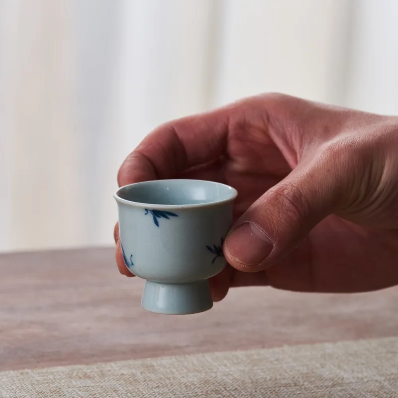 

Pure Hand Drawing Orchid Tea Cup Individual Single Household Porcelain Tasting Kung Fu Set Teacup