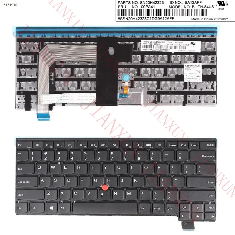 S+US Laptop Keyboard For Lenovo Thinkpad T460S T470S Black with Pointer