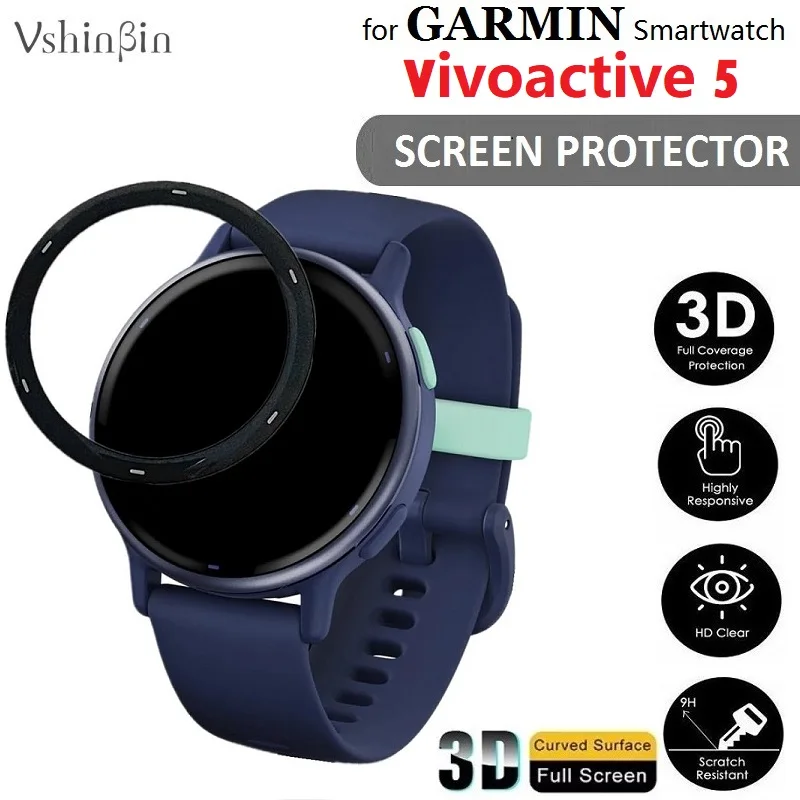 100PCS 3D Soft Screen Protector for Garmin Vivoactive 5 Smart Watch Full Cover PMMA HD Clear Protective Film