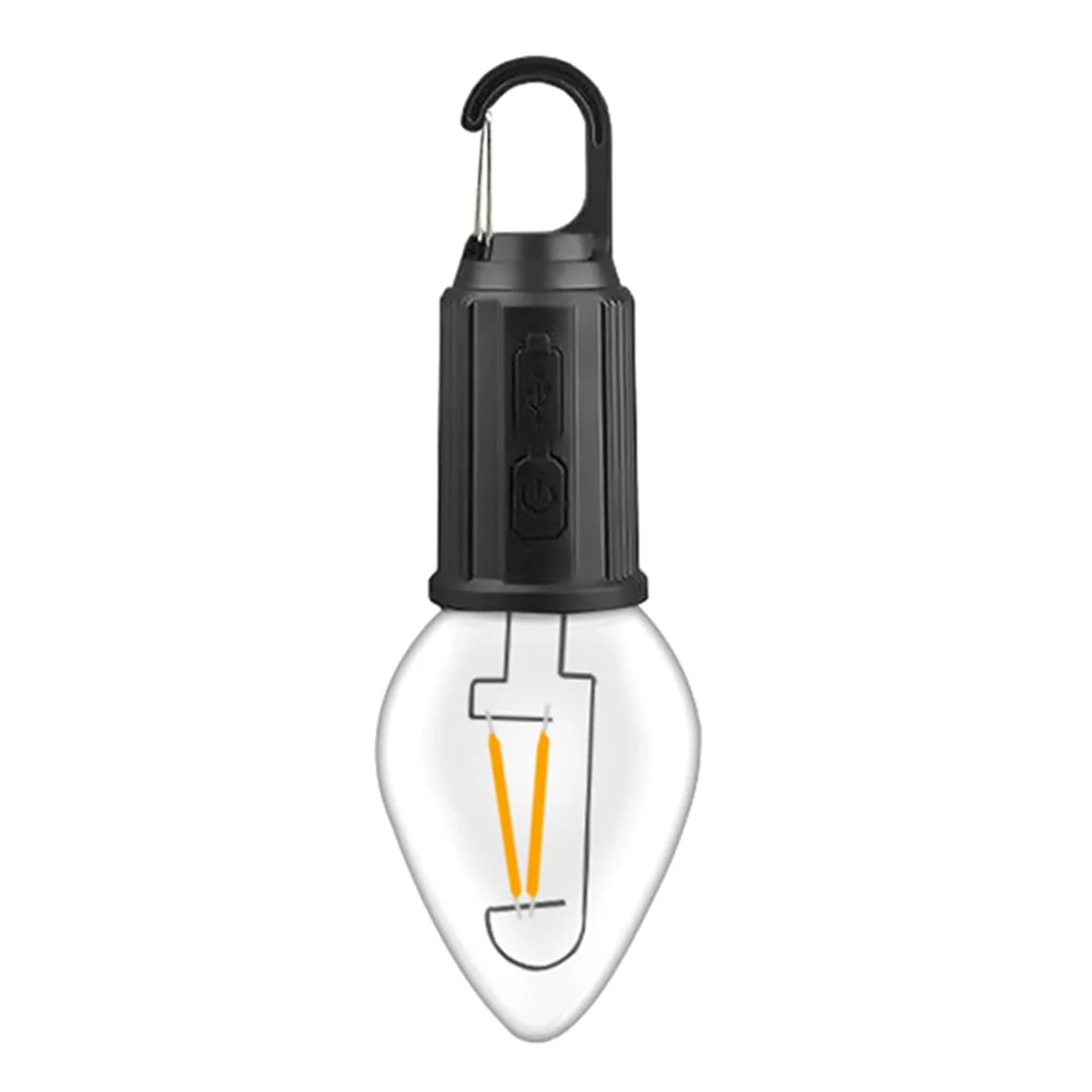 Outdoor LED String Light with Hook 400MAh Type-C USB Bulb 3 Modes Waterproof Camping Lantern Hanging Tent Light-T03