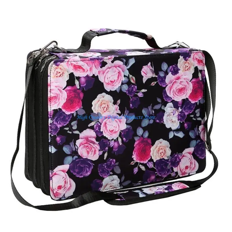 

U2JE High Capacity Leather Marker Bag 168/224 Slot Marker Organizers Carrying Case Zippered Storage Bag For Artists Student