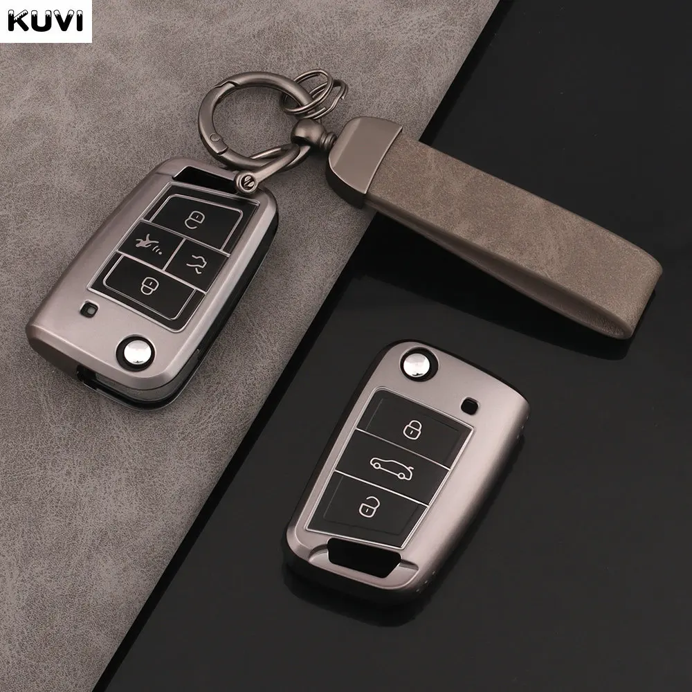 3 4 Buttons TPU Car Key Case Cover Shell For VW Volkswagen Golf 7 MK7 Tiguan MK2 For Seat Ateca Leon FR Ibiza For Skoda Octavia