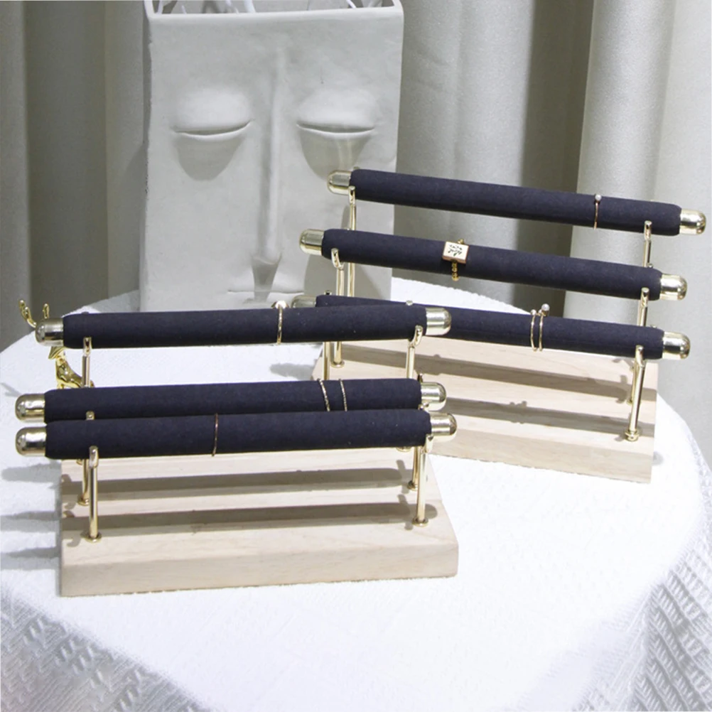 

Storage Solid Wood Jewelry Stand Ring Finger Display Holder Wooden Black for Women