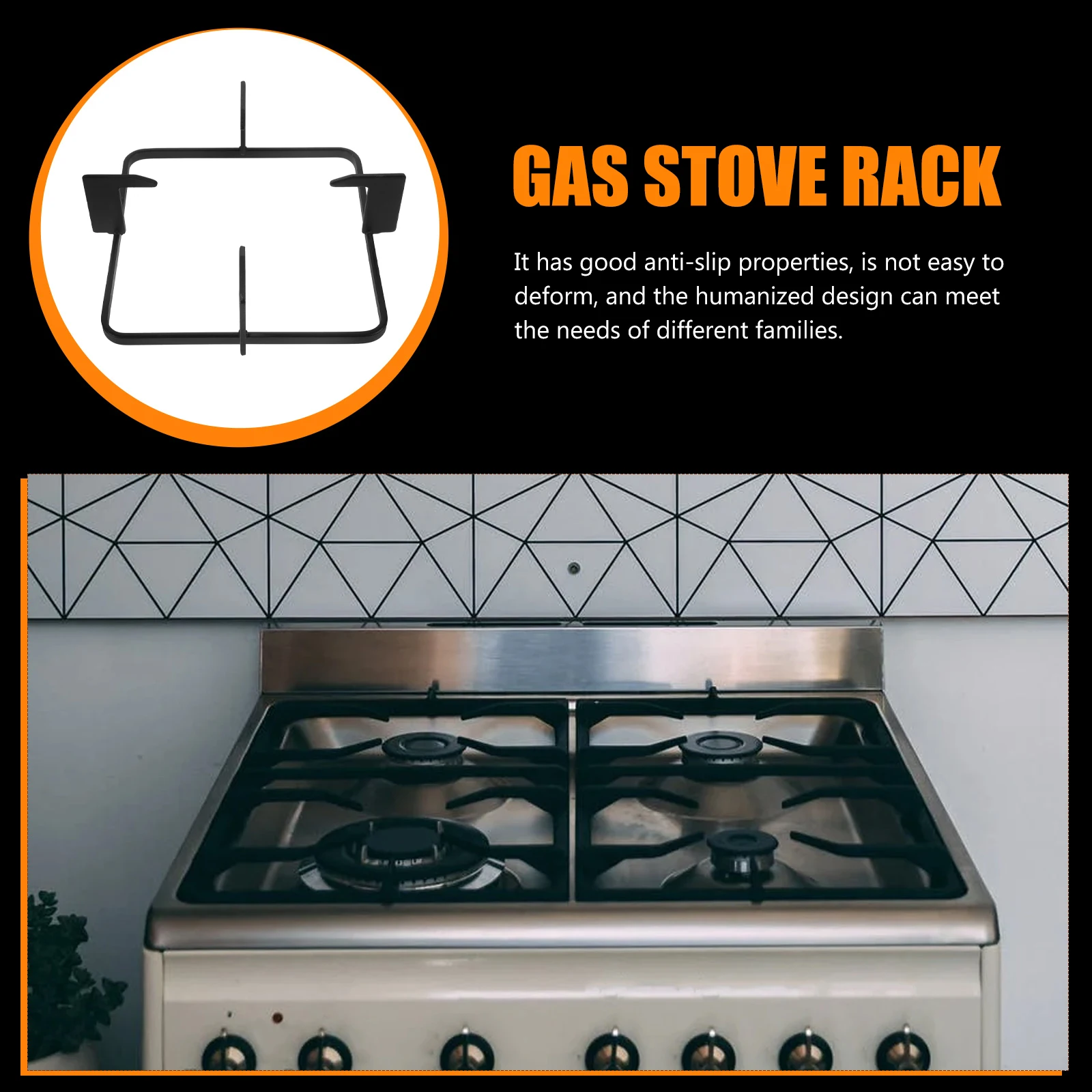 

Gas Stove Rack Durable Cast Iron Wok Support Stable Anti-Slip Kitchen Stove Support Rack Gas Burner Holder for Camping and Home