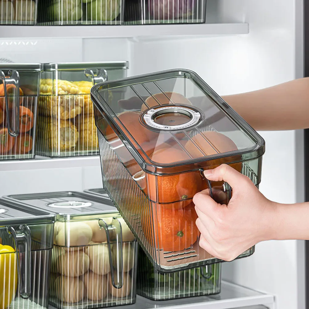 

Refrigerator Food Storage Box Transparent Fridge Organizer Vegetable Fruit Container Kitchen Storage Holder