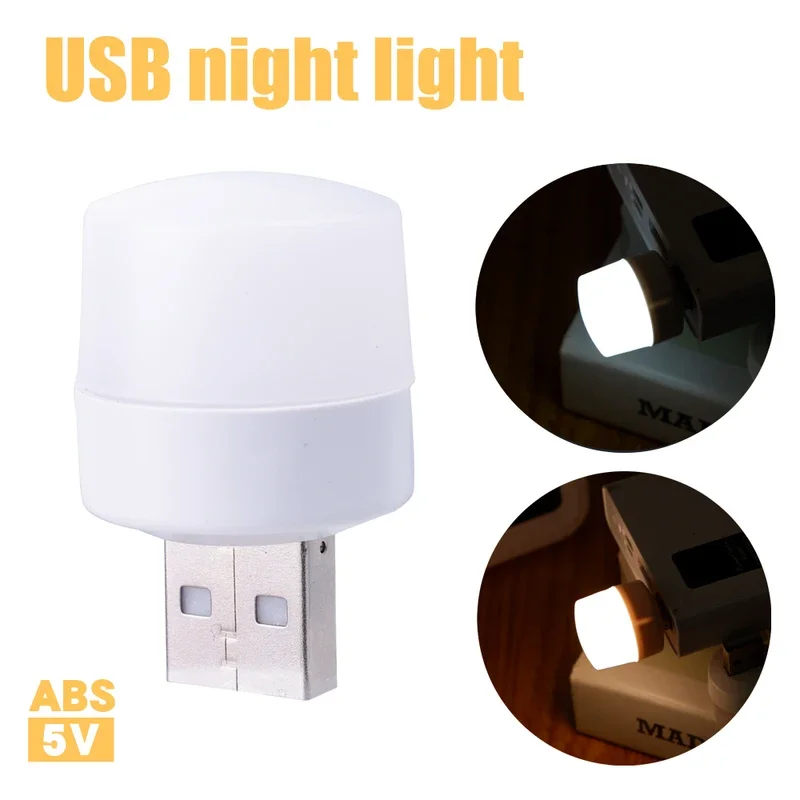 3-10Pcs Mini USB LED Night Lamp Warm White Eye Protection Book Reading Lights USB Plug Computer Mobile Power Charging