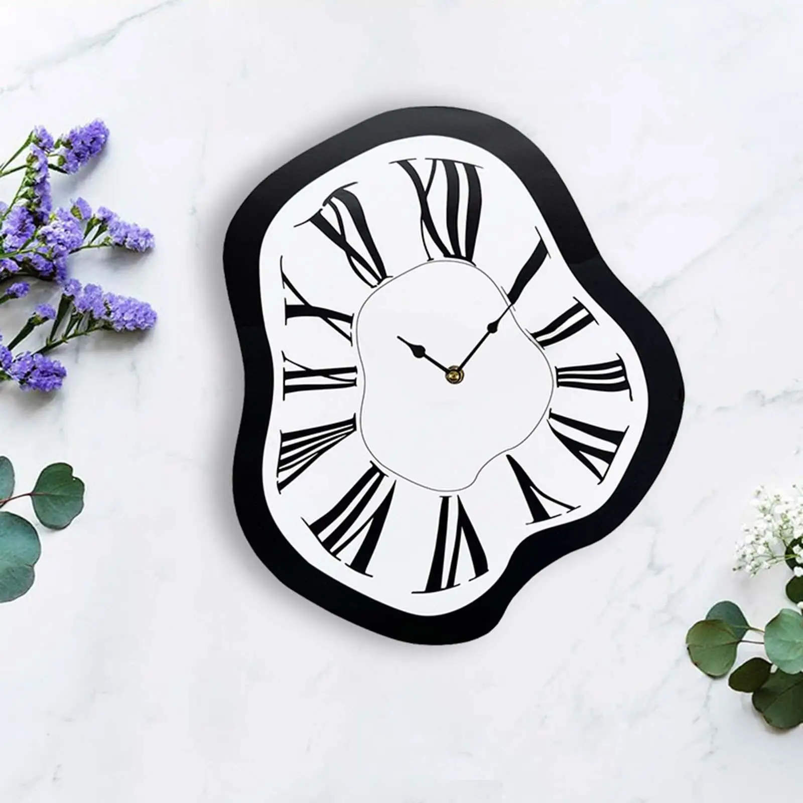 Interior Wall Clock Wall Mount Distorted Wall Clock for Desk Bedroom Office