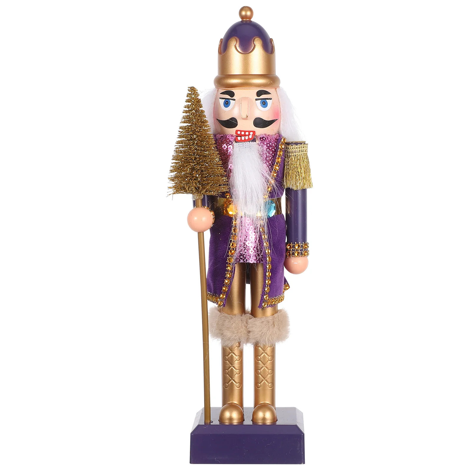 

Christmas Nutcracker Soldier Figurine Nutcracker Xmas Holding Tree Ornament Xmas Puppets Festive Centerpiece Collectible Figure