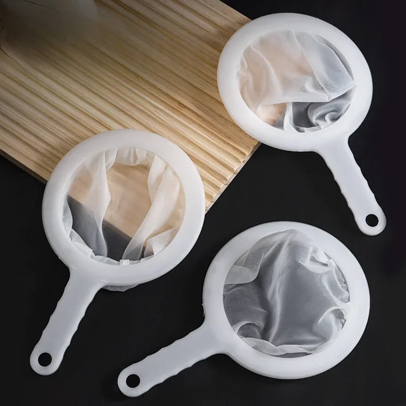 100/200/400 Mesh Washable Nylon Ultra Fine Filter Mesh Strainer Spoon Sieve Soy Milk Juice Coffee Tea Filter Kitchen Colander