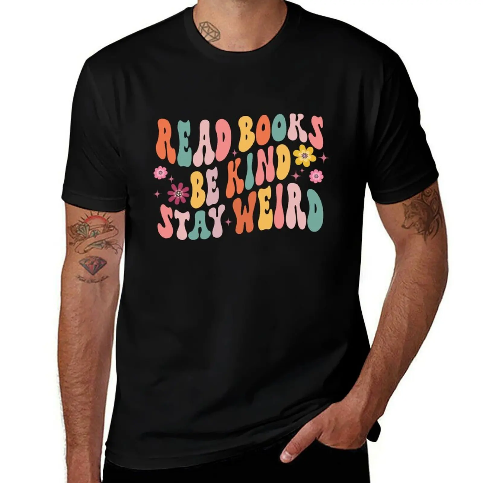 

Read Books Be Kind Stay Weird Funny Bookish Nerd Worm Lover T-Shirt sports fans tees graphic t shirts plain white t shirts men