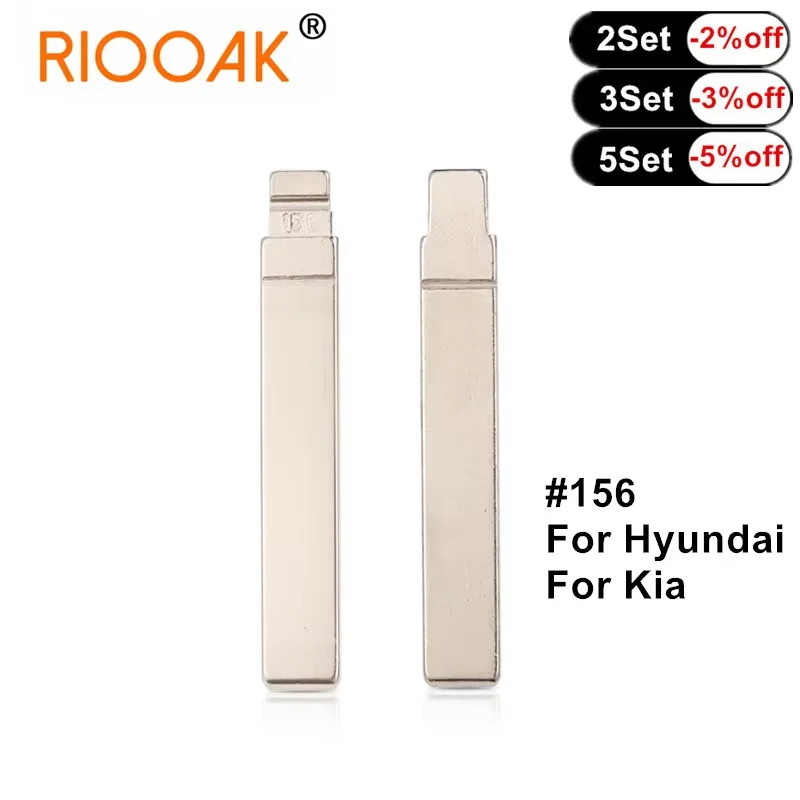 10Pcs/Lot #156 Metal Uncut Flip Key Blade Blank Compatible KD VVDI Remote Key For Hyundai Verna Kia K5 Replacement Car Key Spare