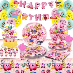 Star Kirby Children's Party Decoration Props Pink Paper Plate Tissue Paper Cup Knife Fork Spoon Disposable Tableware
