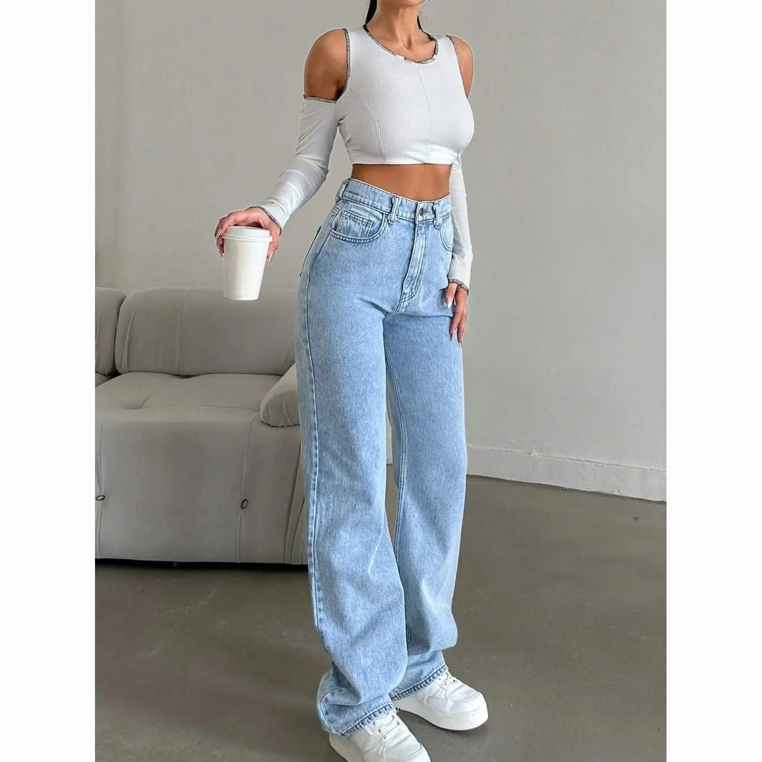 

Wide Leg Straight Tube Slimming 2025 Loose New High Waist Versatile Jeans