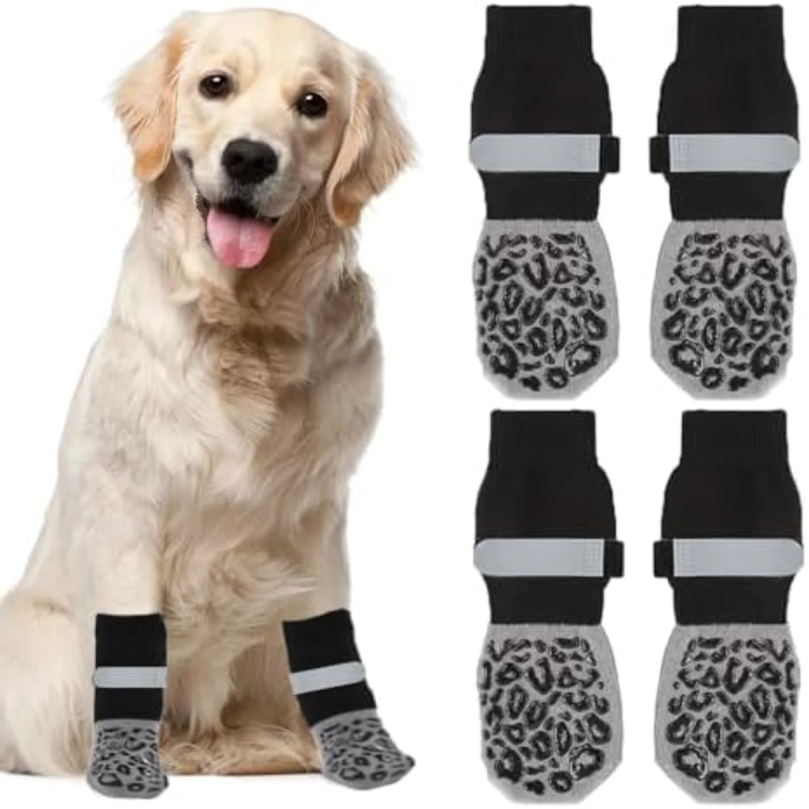 

2 pairs Pet Dogs Breathable Socks Double Design Anti-licking Claws Protection Non-slip Dog Socks Dogs Socks Shoes Pets Supplies