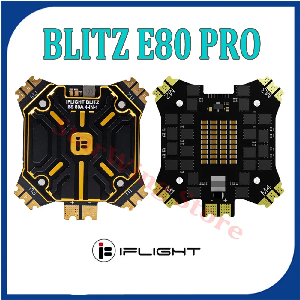 

IFlight BLITZ E80 Pro 4-IN-1 ESC (G2) with 35x35mm Mounting Holes for RC FPV Racing Drone