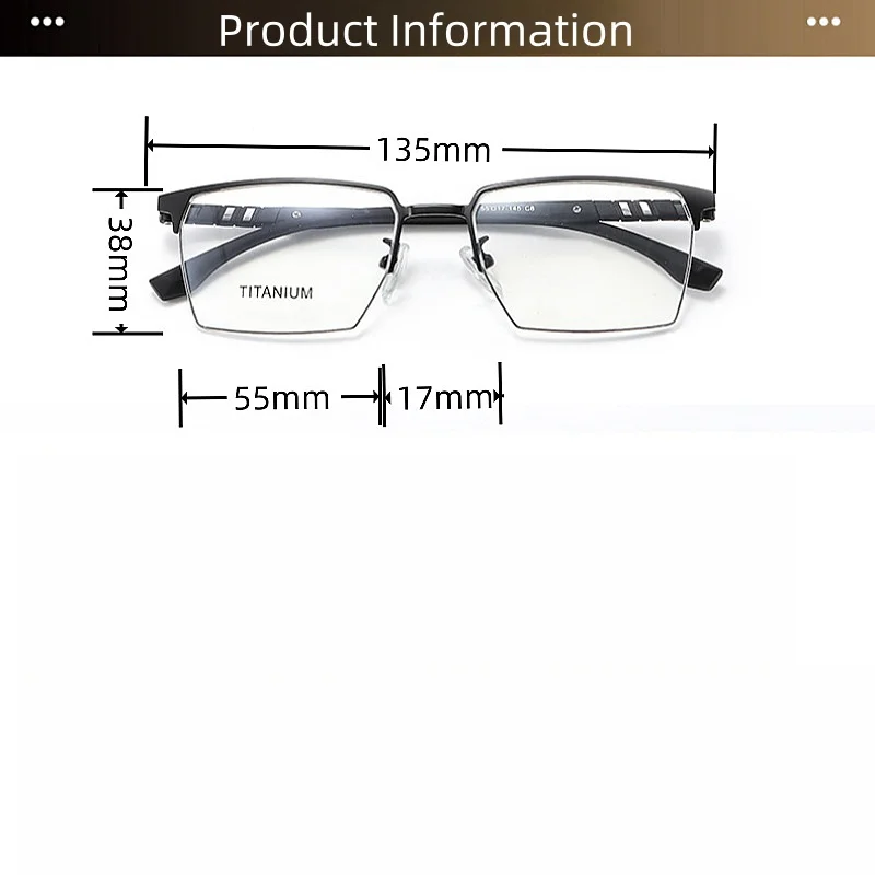 Titanium Glasses Frame Retro Business Men's Eyeglass Frame Polygonal Anti-blue Light Optical Prescription Glasses Frame  8311