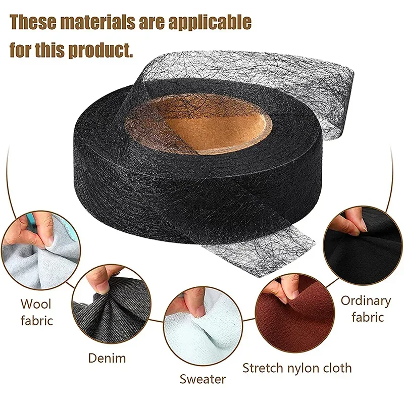 60M Self-Adhesive Pants Hem Tape Edge Shorten Paste Tape Iron on Pants DIY Clothes Length Shorten Household Sewing Accessories