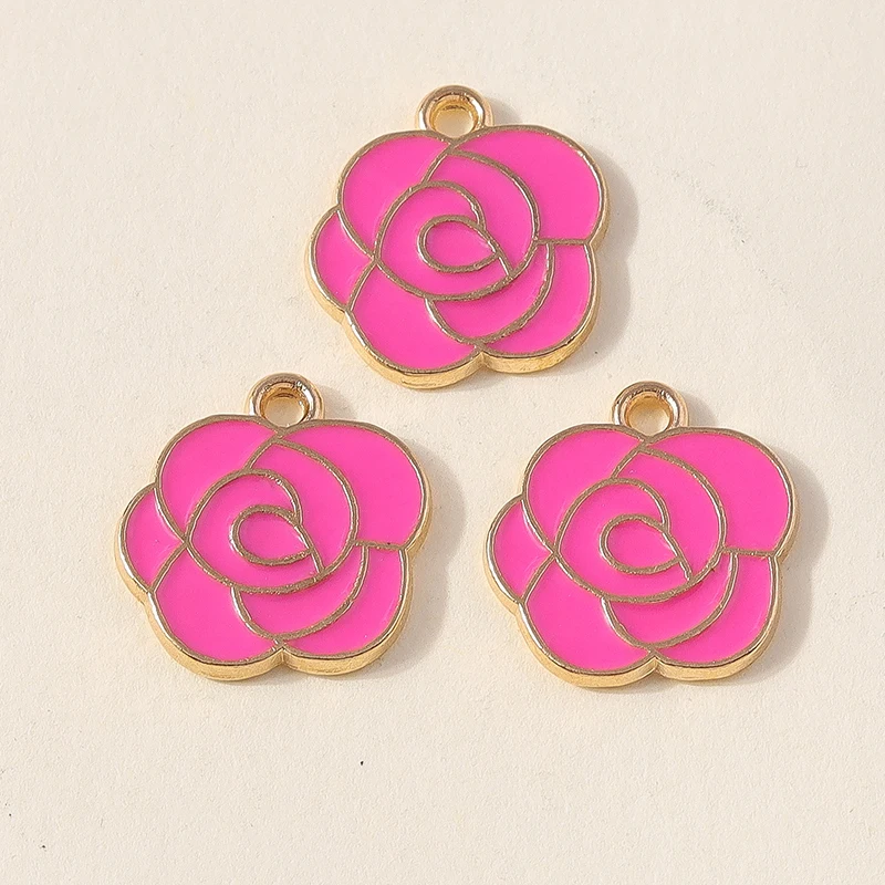 20 Stück modische, farbenfrohe Emaille-Blumen-Anhänger für die Schmuckherstellung, geeignet für Ohrringe, Halsketten, Armbänder und DIY-Bastelarbeiten. – Detail 15