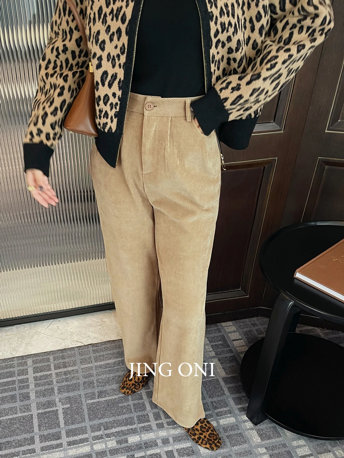 Corduroy Pants Y2k 2023 Woman Clothing Autumn Korean Style Fashion Vintage Winter Trousers Cargo High Waist Long Straight Leg