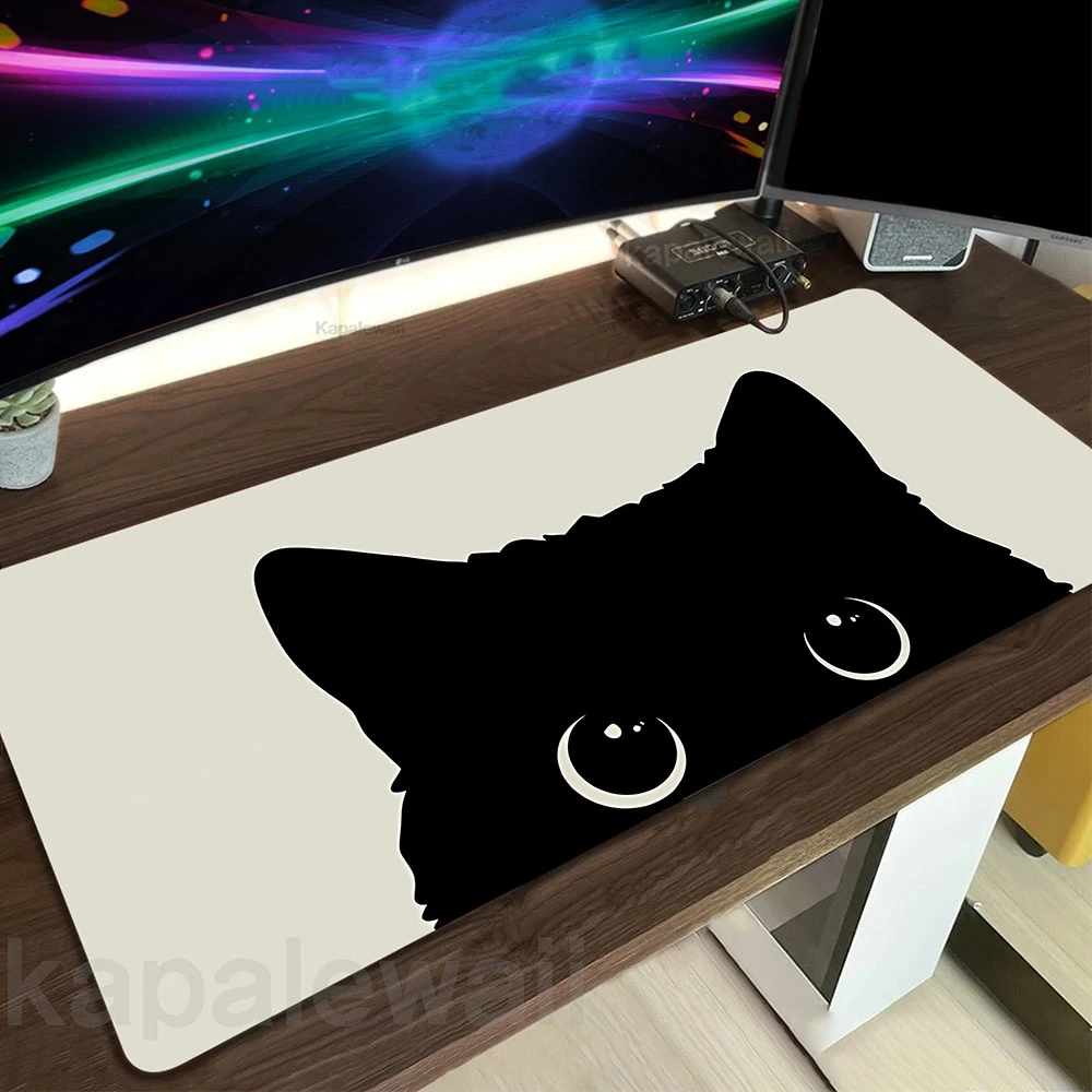 

Gaming Mousepad Gamer Kawaii Cute Black Cat Mouse Mat Desk Pad Large Mouse Pad Speed Keyboard Mat Pc Tapis de Souris 900x400mm