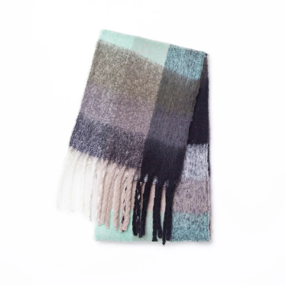 2026 Winter Thick Warm Scarf Women Cashmere Shawl and Wraps Pashmina Neckerchief Bufanda Female Rainbow Hairy Tessel Echarpe New, image 13