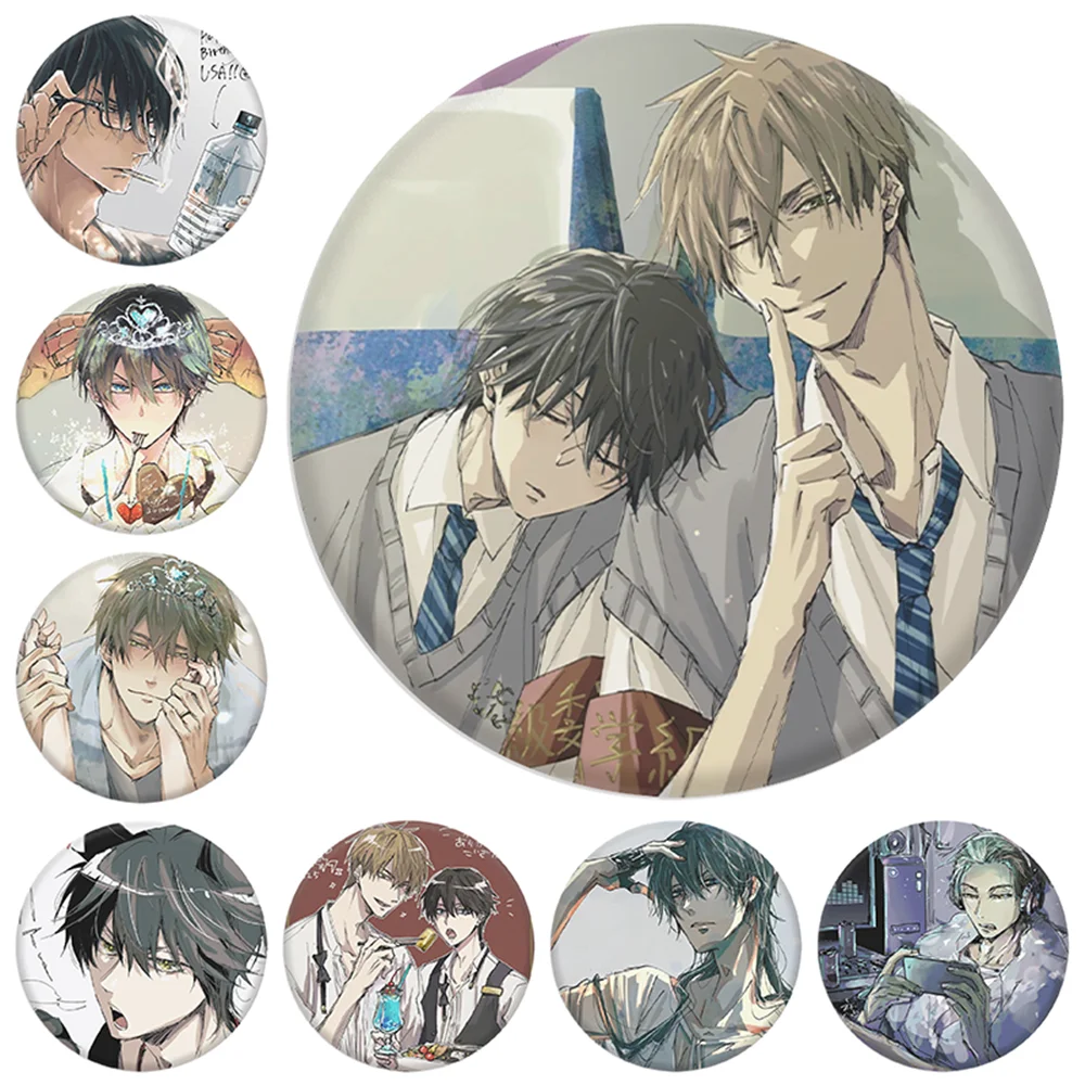 

58mm Anime Dakaretai Otoko 1-i ni Odosarete Imasu‌ JYUNTA AZUMAYA Cosplay COSTUME Badge Pin SPTE Tinplate Brooch Prop Xmas Gift