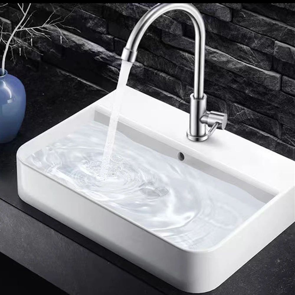 

Stainless Steel Cold Kitchen Faucet Single Lever Hole Tap Sink Faucet Single Handle Deck Mounted Water Tap（hose not include）