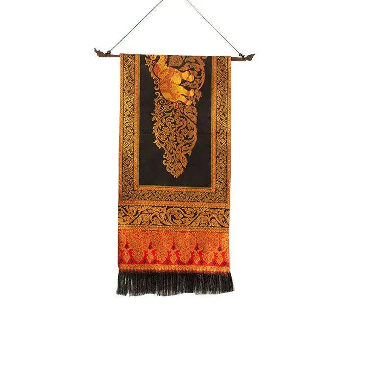 Handmade Southeast Asia Thailand Fabric Upholstery Table Flag Zen Philosophy Mat Fabric Temple Worship Meditation Study Rooms view 5