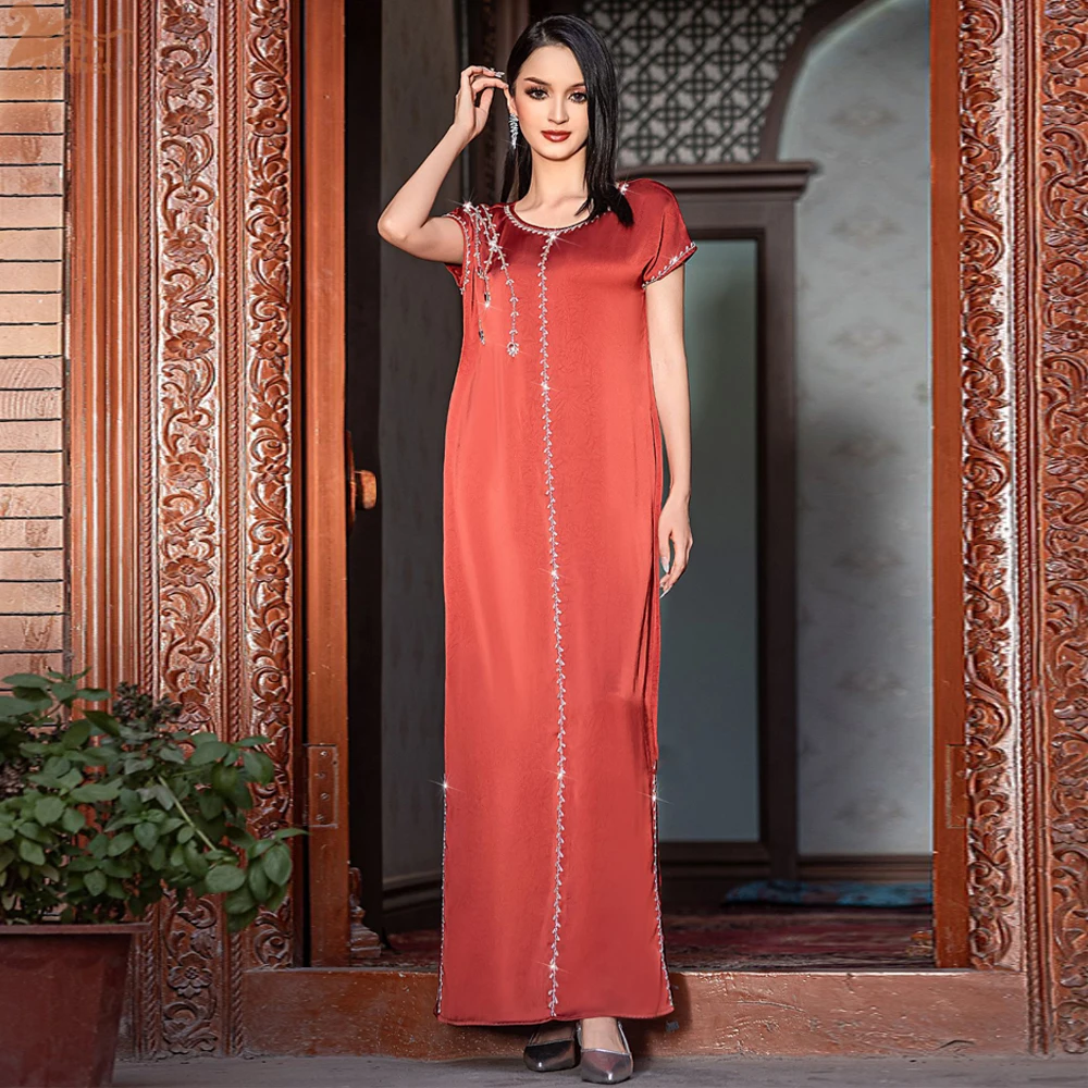 

Morocco Kaftan Eid Djellaba Tassel Beads Abaya Luxury Dubai Women Maxi Dress Muslim Evening Party Gown Ramadan Islam Jalabiya