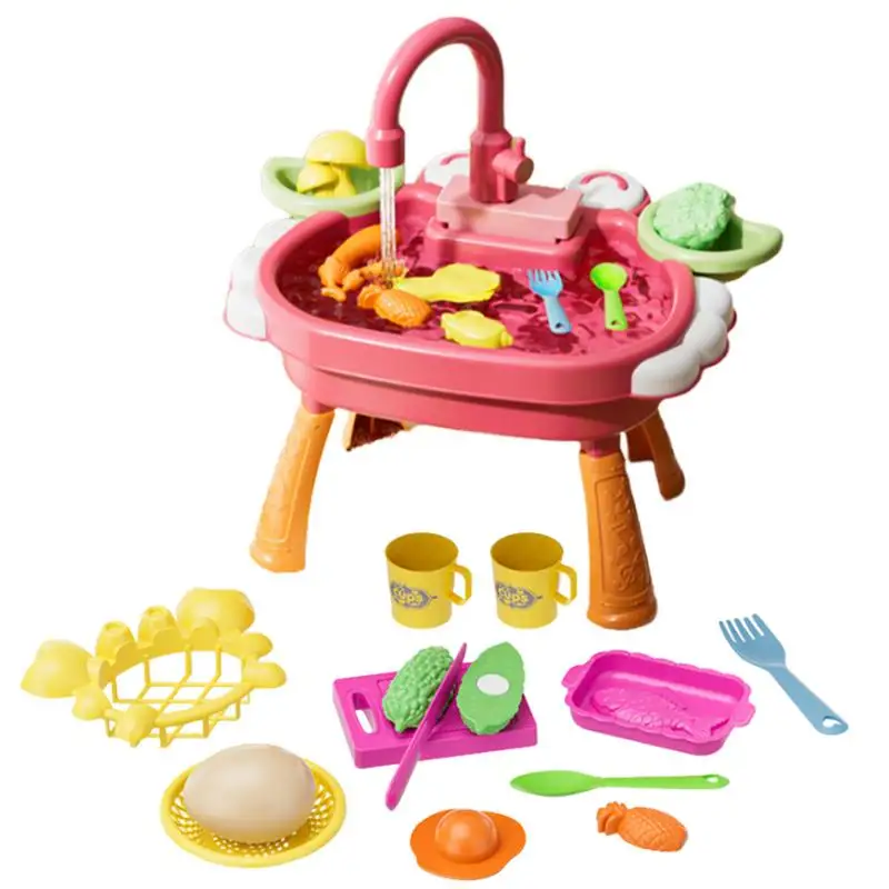 

Play Kitchen Sink Toys Pretend Play Working Sink Toy Kitchen Sink With Play Food And Kitchen Utensils For Fishing Game